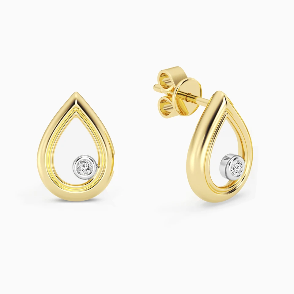 Pear Lab Grown Diamonds Gold Plated Stud Earrings Pear Lab Grown Diamonds Gold Plated Stud Earrings