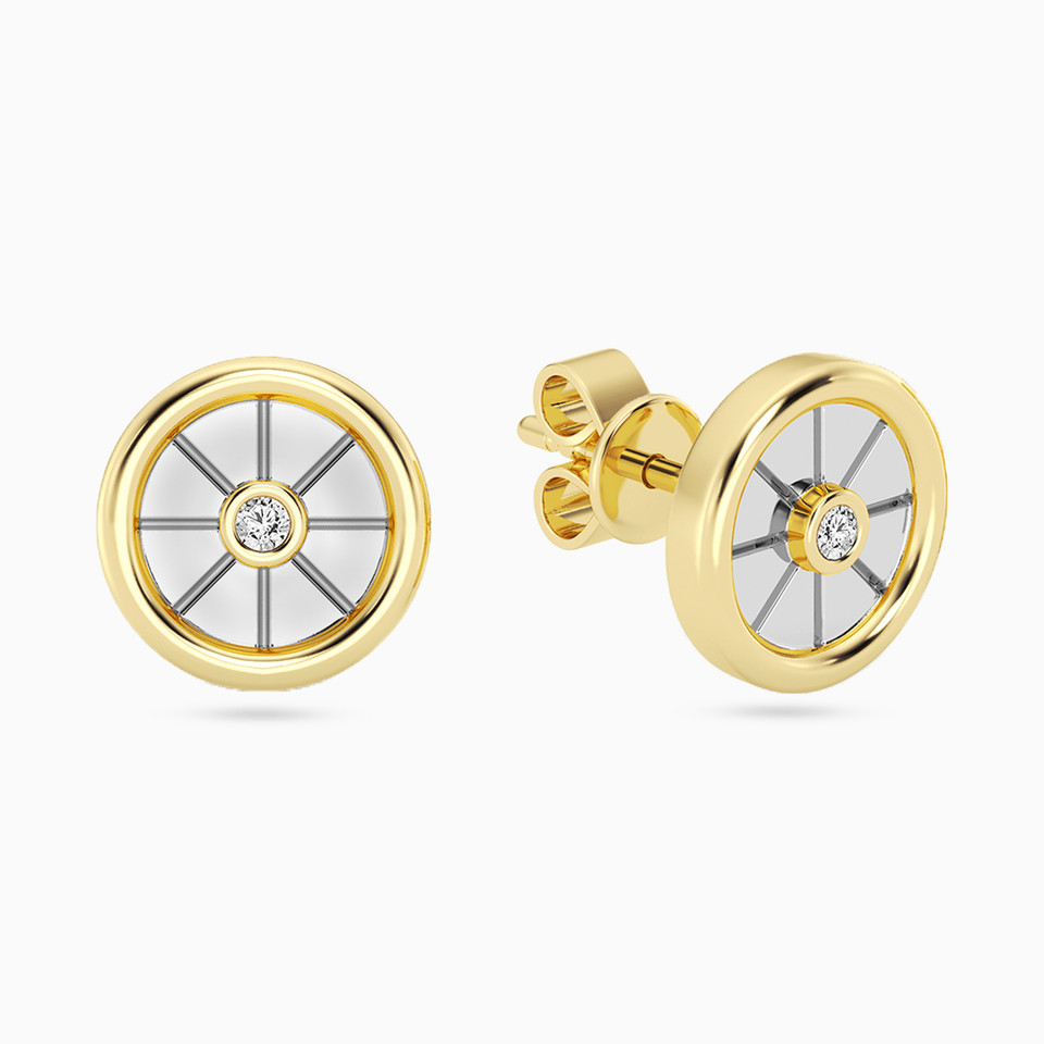 Circle Lab Grown Diamonds Gold Plated Stud Earrings Circle Lab Grown Diamonds Gold Plated Stud Earrings