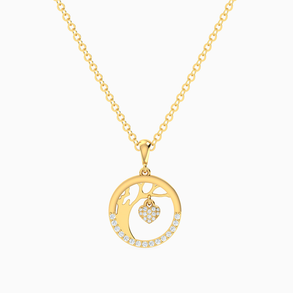 Circular Cubic Zirconia Necklace in 18K Gold Circular Cubic Zirconia Necklace in 18K Gold