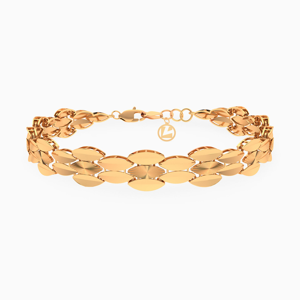 Multi-shaped Cubic Zirconia Chain Bracelet in 21K Gold Multi-shaped Cubic Zirconia Chain Bracelet in 21K Gold