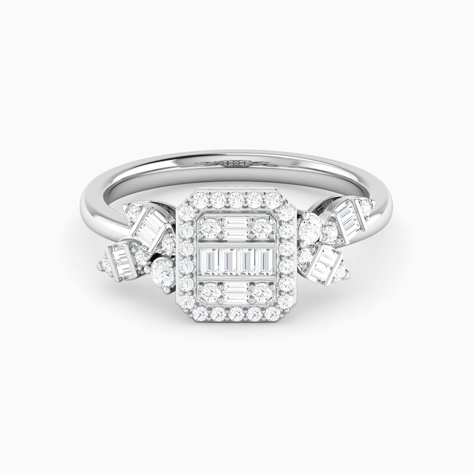 Square Diamonds Ring in 18K Gold - 2 Square Diamonds Ring in 18K Gold - 2