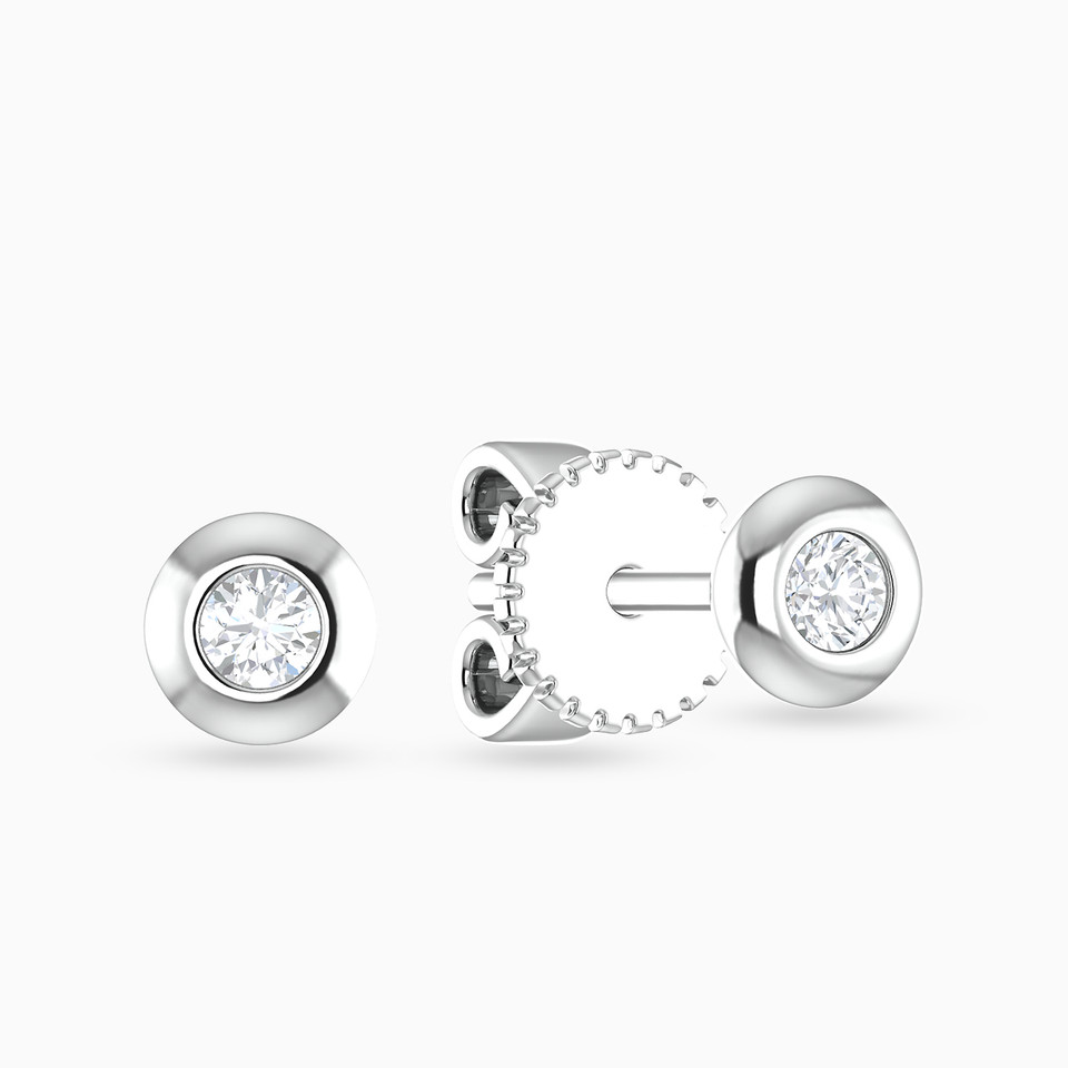Circle Diamond Stud Earrings in 18K Gold Circle Diamond Stud Earrings in 18K Gold
