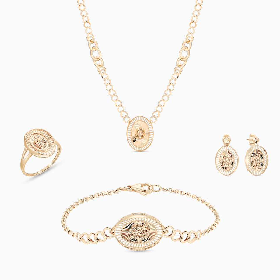 Circle Shaped Jewelry Set in 21K Gold Circle Shaped Jewelry Set in 21K Gold