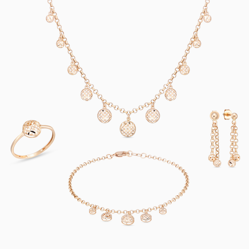 Circle Cubic Zirconia Jewelry Set in 21K Gold Circle Cubic Zirconia Jewelry Set in 21K Gold