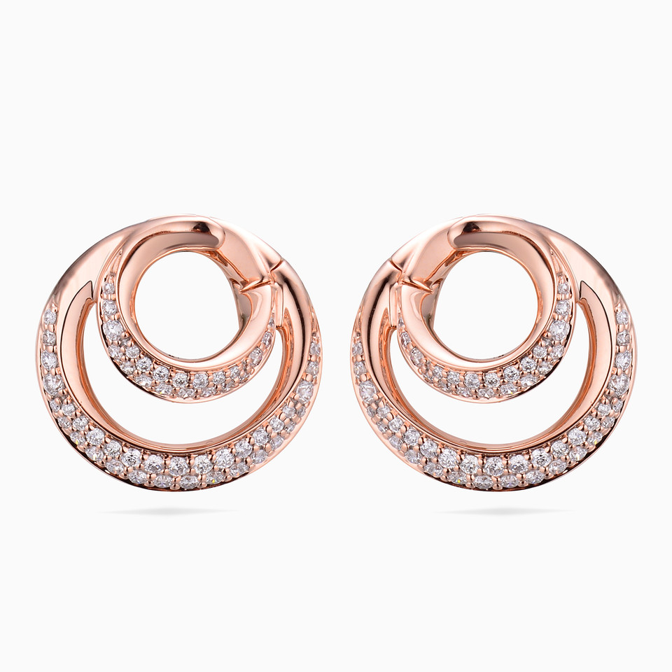 Circle Diamond Stud Earrings in 18K Gold Circle Diamond Stud Earrings in 18K Gold