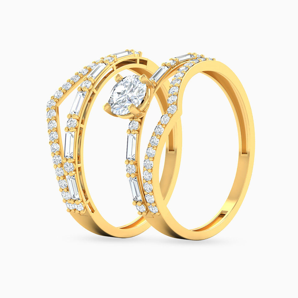 Cubic Zirconia Twin Rings in 18K Gold Cubic Zirconia Twin Rings in 18K Gold