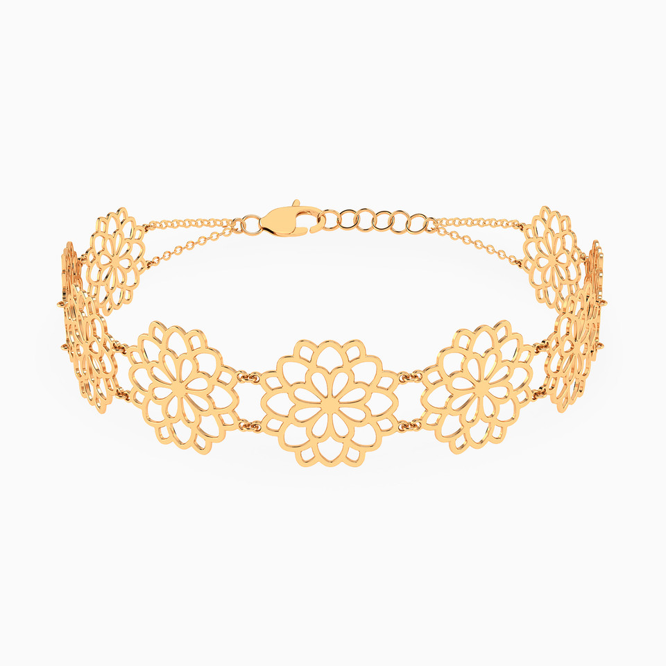 Flower Chain Bracelet in 21K Gold Flower Chain Bracelet in 21K Gold