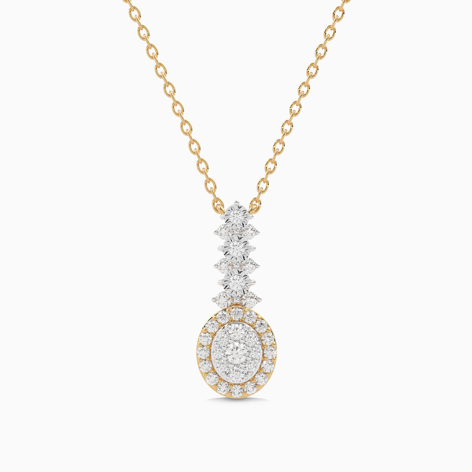 Oval Diamond Necklace in 18K Gold Oval Diamond Necklace in 18K Gold