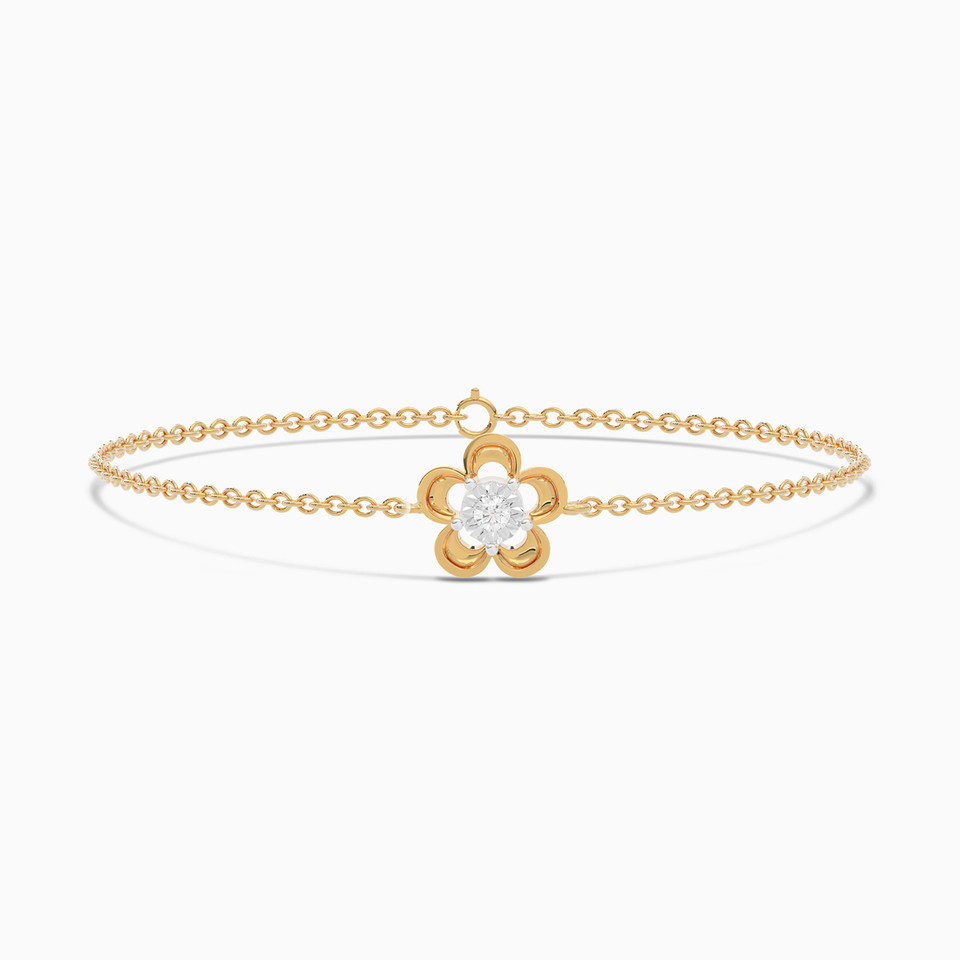 Flower Diamond Chain Bracelet In 18K Gold - 2 Flower Diamond Chain Bracelet In 18K Gold - 2