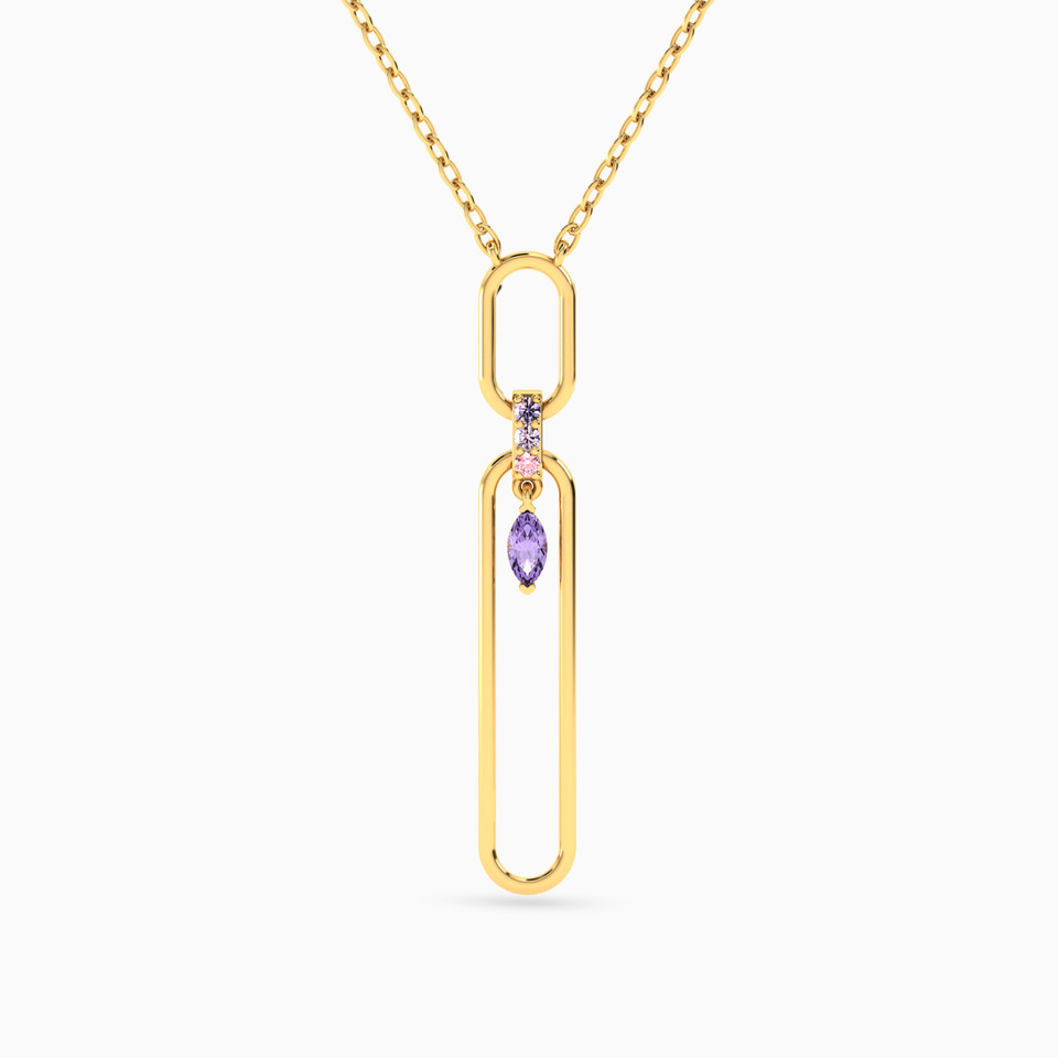 Oval Purple Stone Necklace in 18K Gold Oval Purple Stone Necklace in 18K Gold