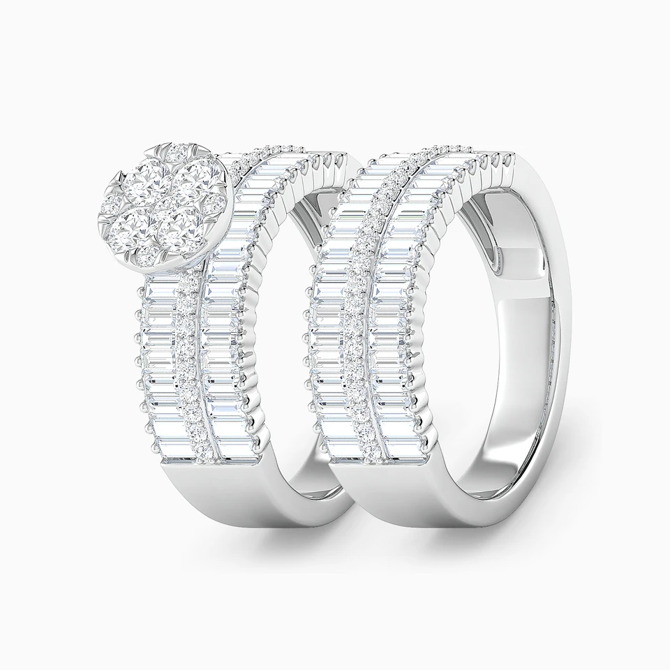 Diamond Twin Rings In 18K Gold - 2 Diamond Twin Rings In 18K Gold - 2