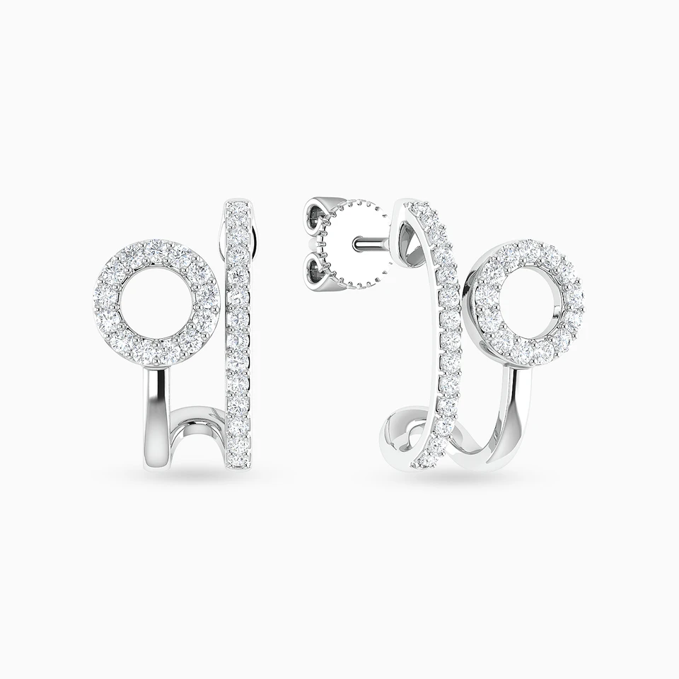 Circle Diamond Stud Earrings In 18K Gold Circle Diamond Stud Earrings In 18K Gold