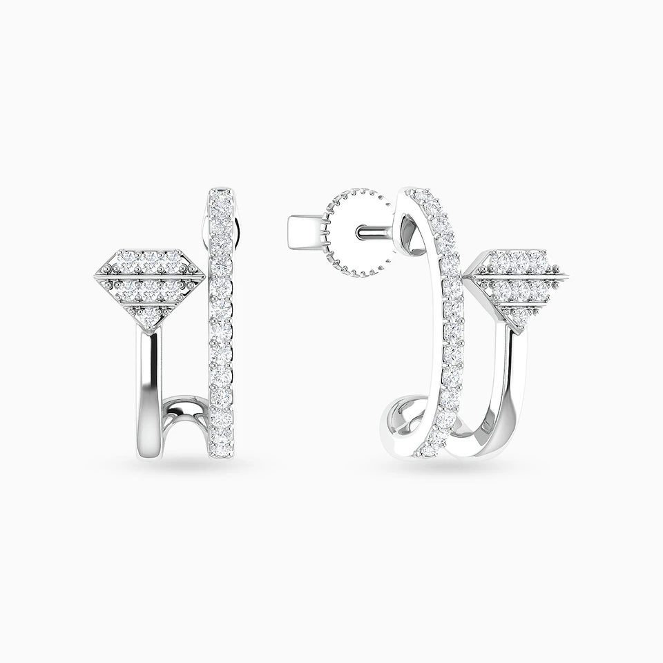 Jewel Diamond Stud Earrings In 18K Gold Jewel Diamond Stud Earrings In 18K Gold
