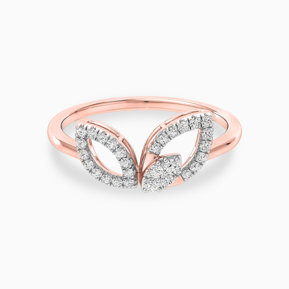 Butterfly Diamond Ring in 18K Gold - 2 Butterfly Diamond Ring in 18K Gold - 2