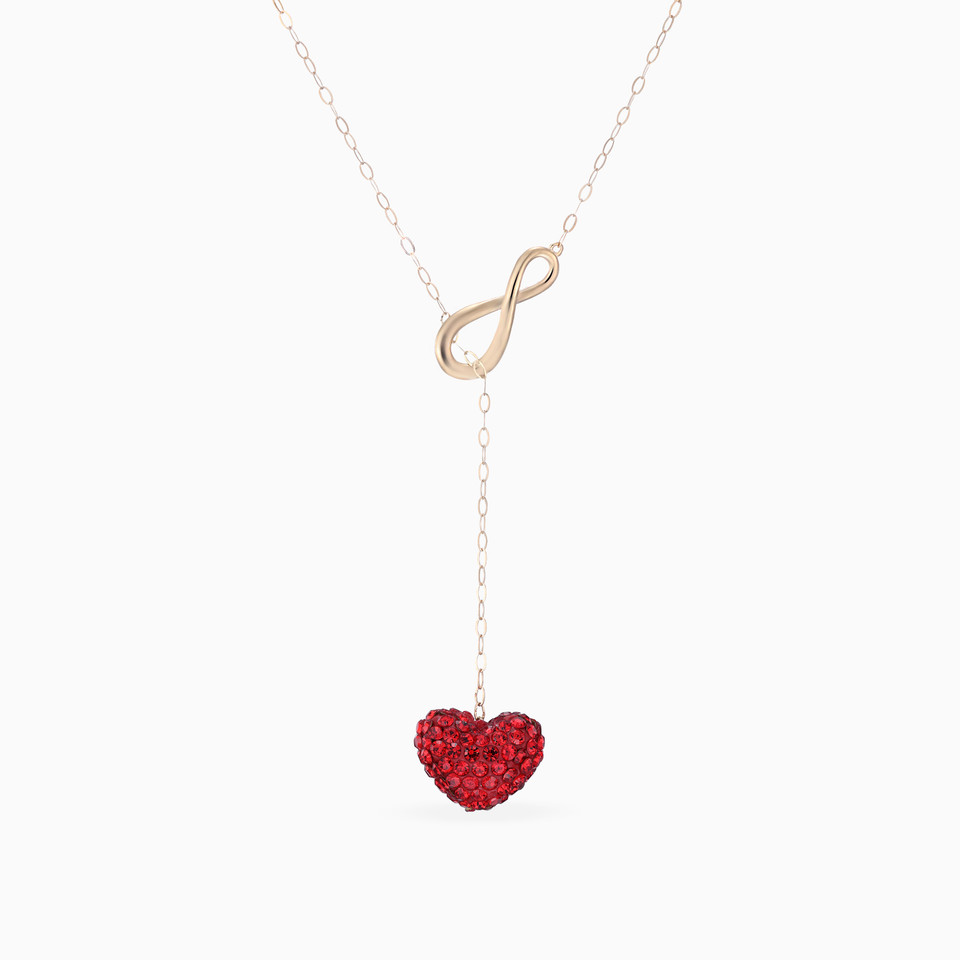 Heart Shaped Red Stone Necklace in 18K Gold Heart Shaped Red Stone Necklace in 18K Gold