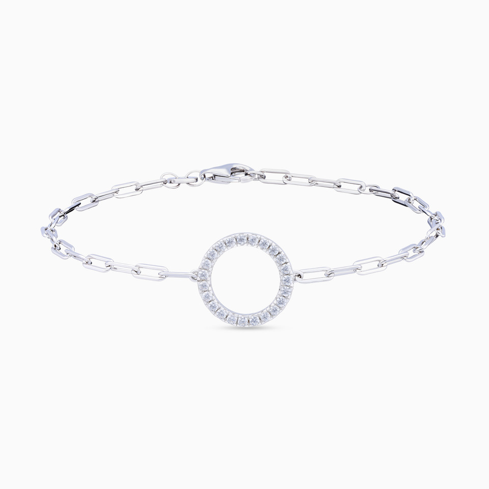 Sterling Silver Cubic Zirconia Chain Bracelet Sterling Silver Cubic Zirconia Chain Bracelet