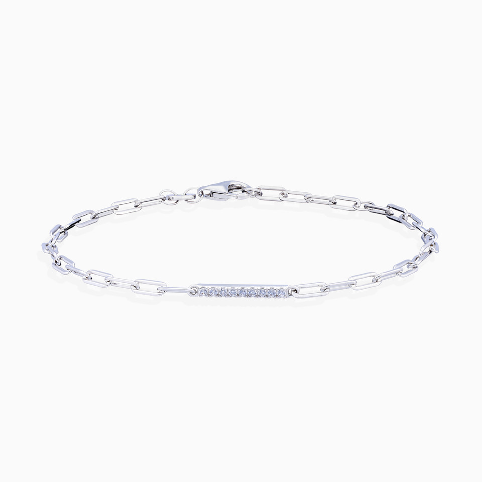 Sterling Silver Cubic Zirconia Chain Bracelet - 2 Sterling Silver Cubic Zirconia Chain Bracelet - 2