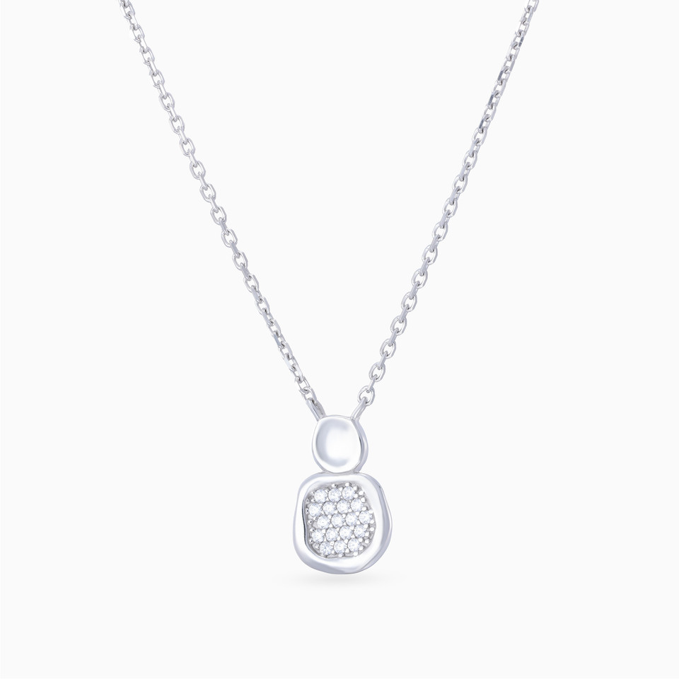 Circle Cubic Zirconia Sterling Silver Necklace Circle Cubic Zirconia Sterling Silver Necklace