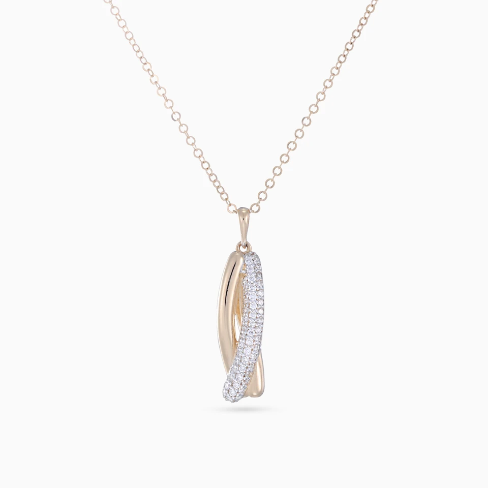 Twisted Diamond Necklace In 18K Gold Twisted Diamond Necklace In 18K Gold