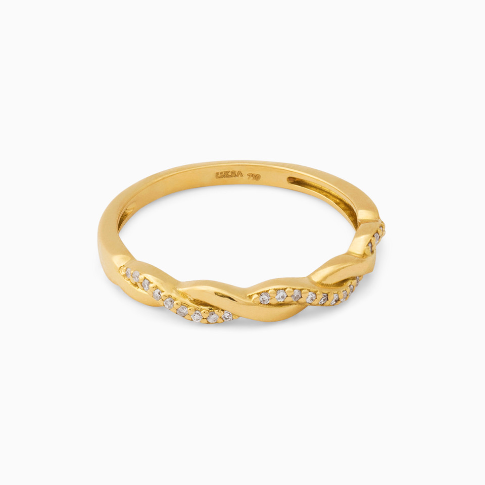 Twist Clear Stone Ring in 18K Gold Twist Clear Stone Ring in 18K Gold