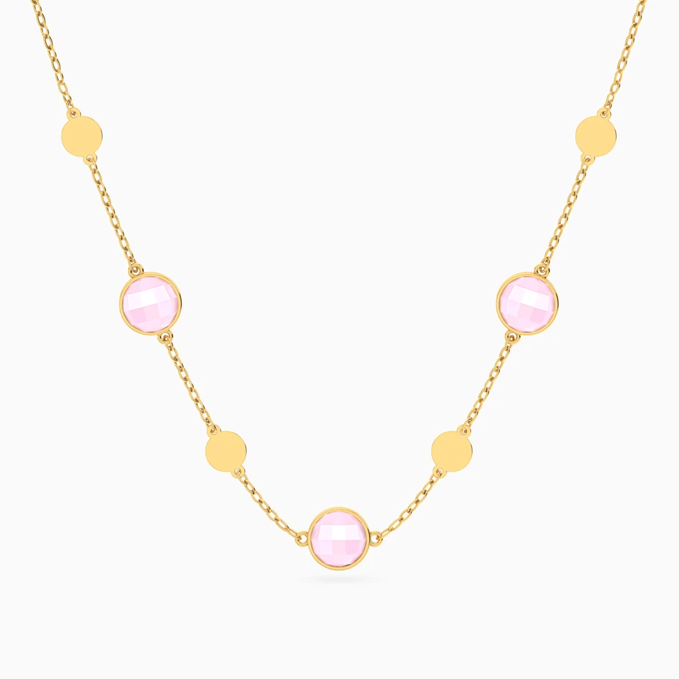 Circles Colored Stone Necklace In 18K Gold Circles Colored Stone Necklace In 18K Gold