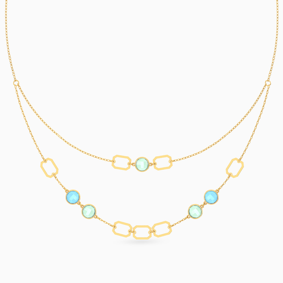Circles Colored Stone Necklace In 18K Gold Circles Colored Stone Necklace In 18K Gold
