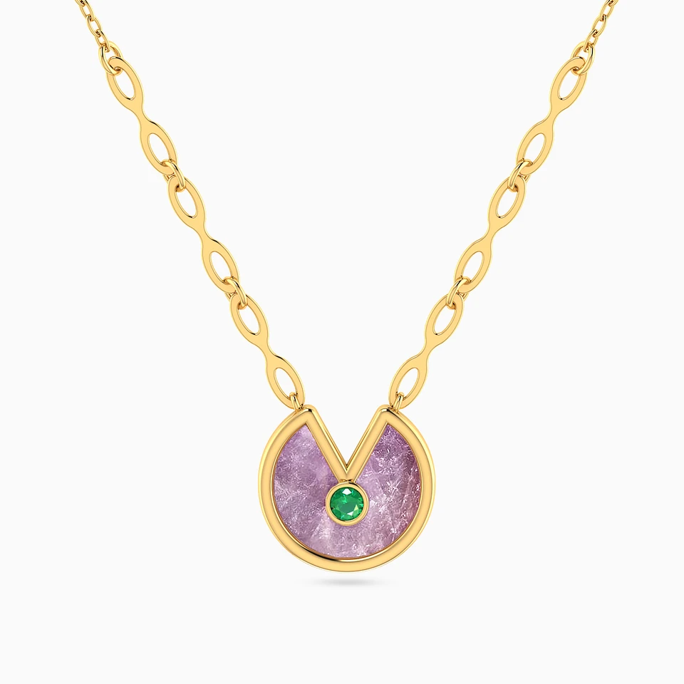 Abstract Colored Stone Necklace In 18K Gold Abstract Colored Stone Necklace In 18K Gold