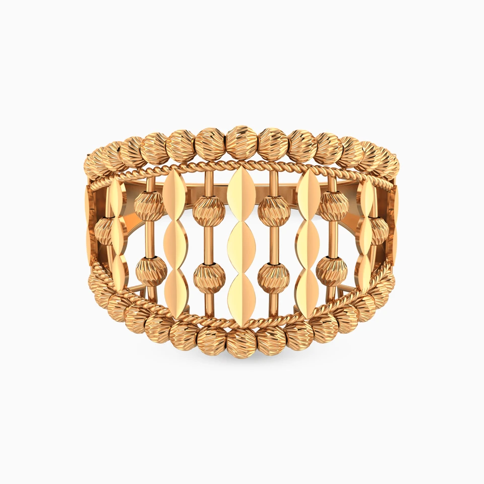 Straps & Beads Ring In 21K Gold Straps & Beads Ring In 21K Gold