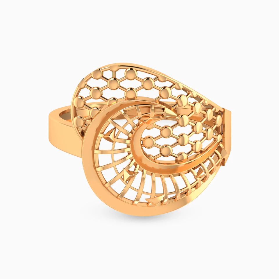 Honeycomb & Straps Ring In 21K Gold Honeycomb & Straps Ring In 21K Gold