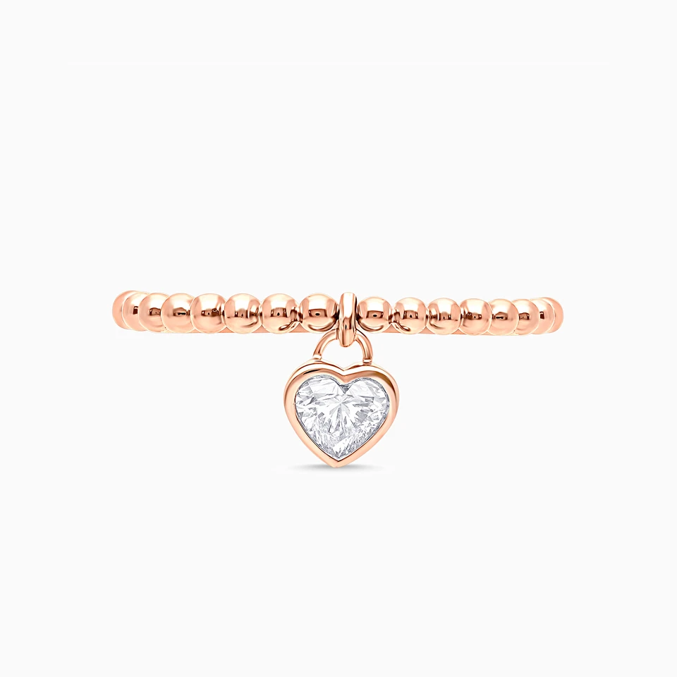 Dropped Heart Lab Grown Diamond Gold Plated Ring Dropped Heart Lab Grown Diamond Gold Plated Ring