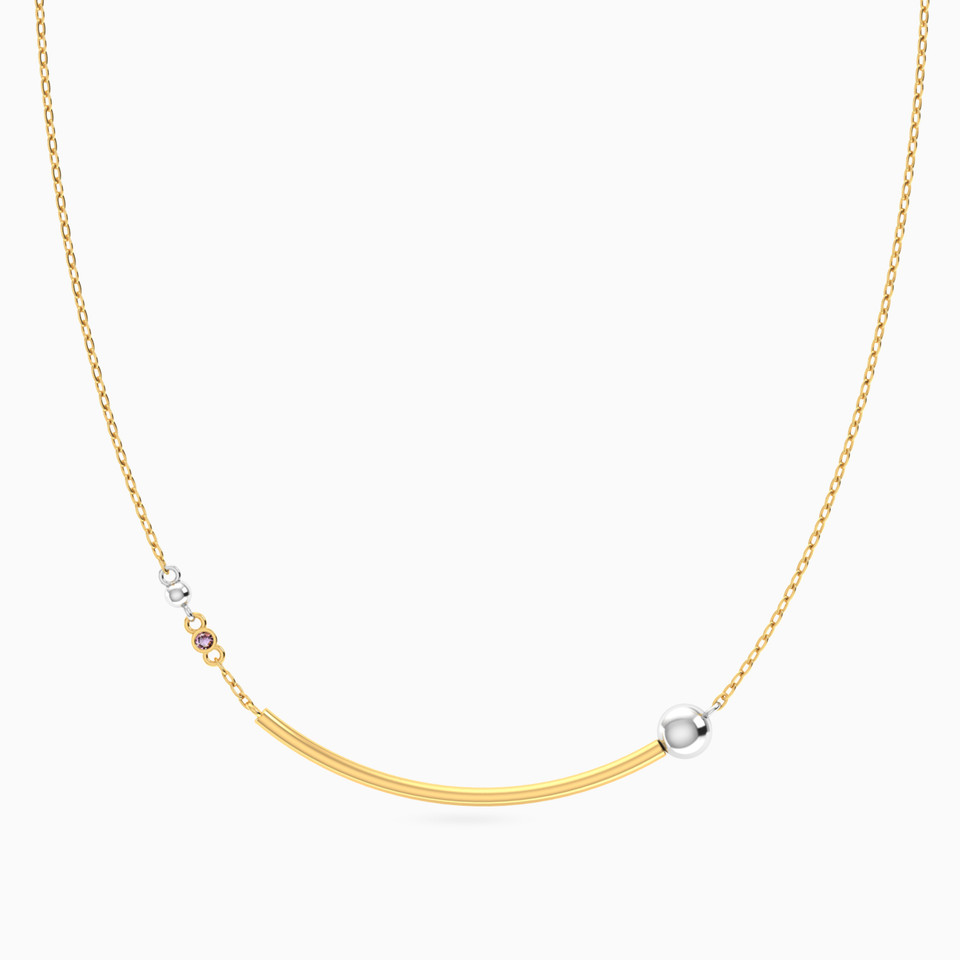 Arc & Bead Colored Stones Necklace In 18K Gold Arc & Bead Colored Stones Necklace In 18K Gold