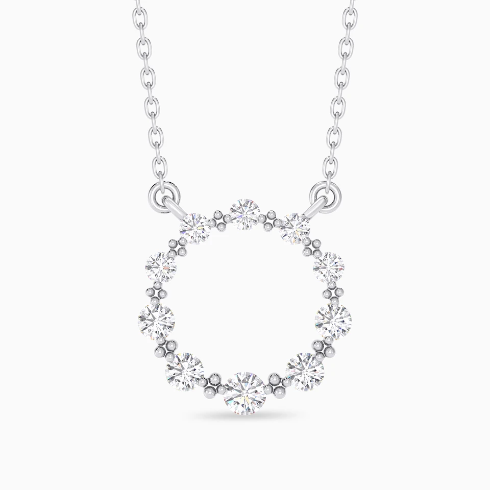 Circular Sequence Diamond Necklace In 18K Gold Circular Sequence Diamond Necklace In 18K Gold