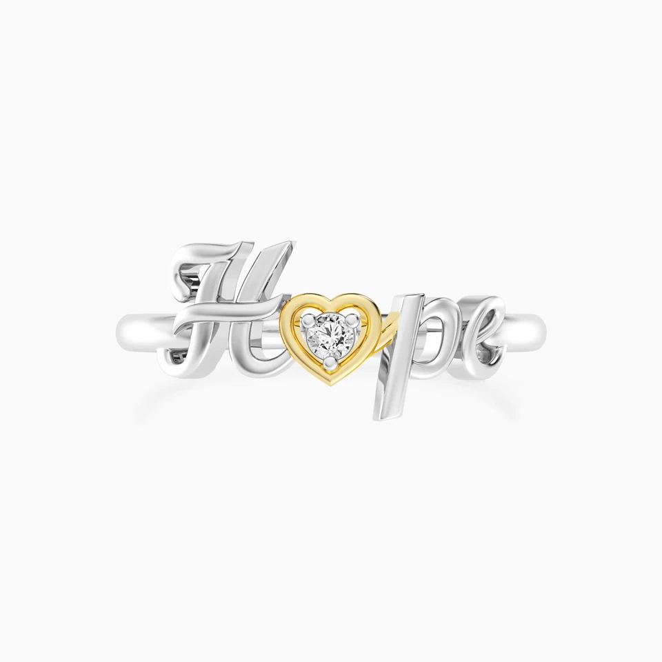 (Hope) Word Lab Grown Diamonds Sterling Silver Ring (Hope) Word Lab Grown Diamonds Sterling Silver Ring