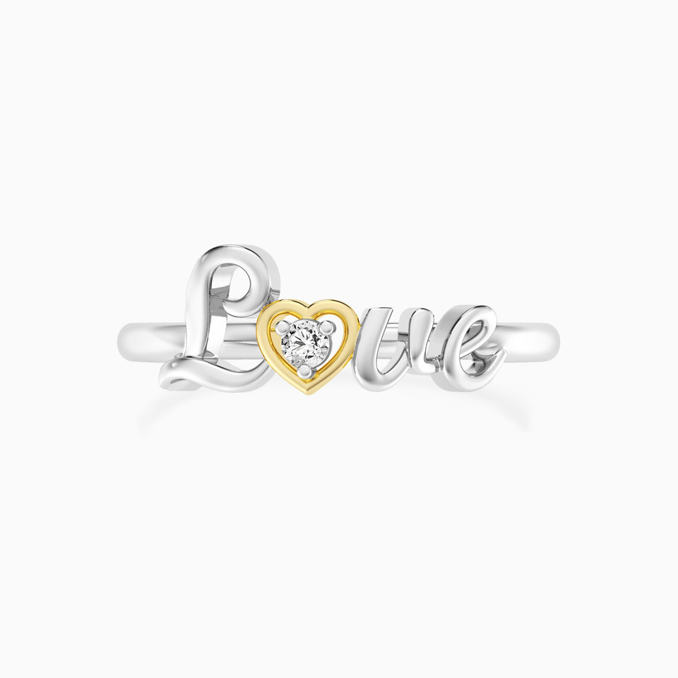 (Love) Word Lab Grown Diamonds Sterling Silver Ring (Love) Word Lab Grown Diamonds Sterling Silver Ring
