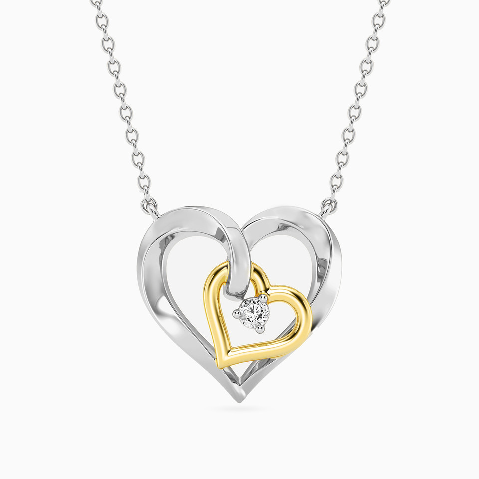 Intertwined Hearts Lab Grown Diamonds Sterling Silver Necklace Intertwined Hearts Lab Grown Diamonds Sterling Silver Necklace