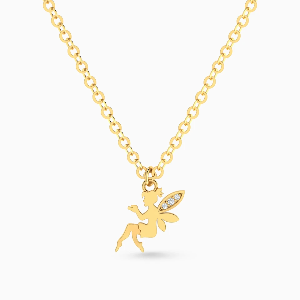 Kids Fairy Diamond Necklace In 18K Gold Kids Fairy Diamond Necklace In 18K Gold