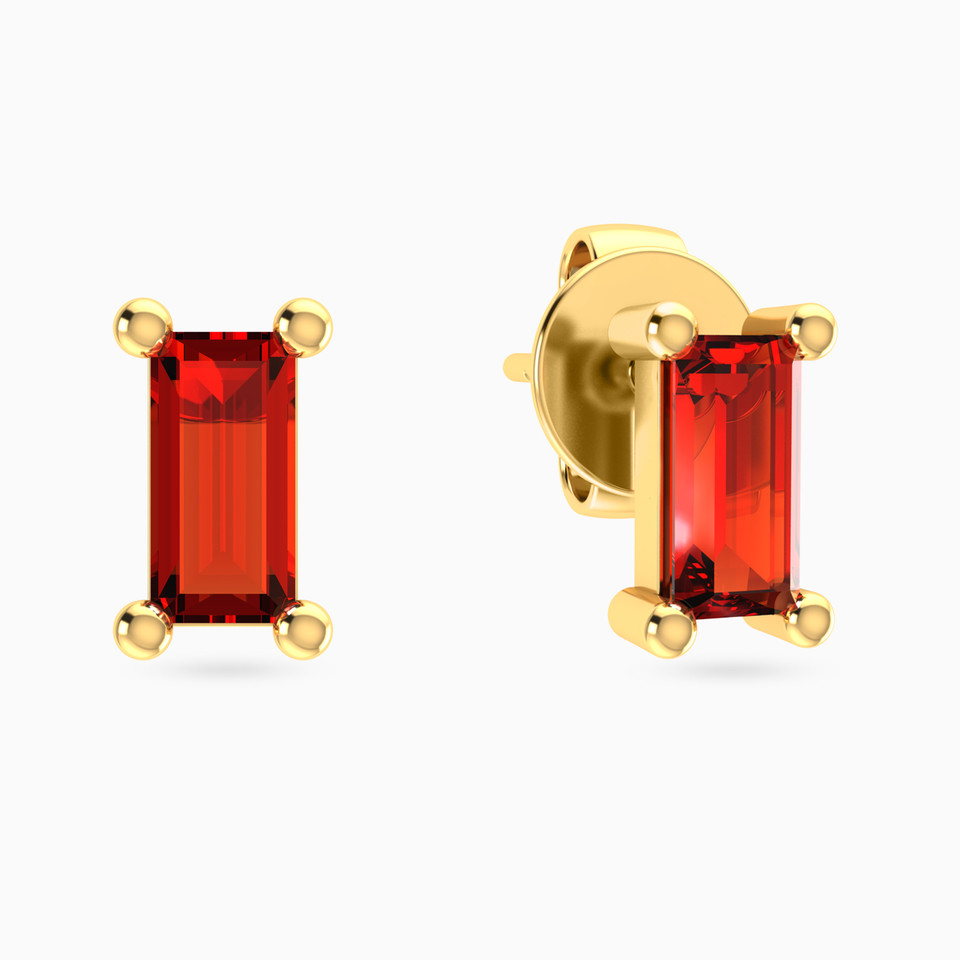 Baguette Pink Stones Earrings in 18K Gold Baguette Pink Stones Earrings in 18K Gold
