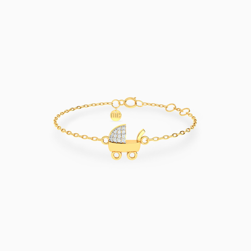 Kids Stroller Diamond Chain Bracelet in 18K Gold Kids Stroller Diamond Chain Bracelet in 18K Gold