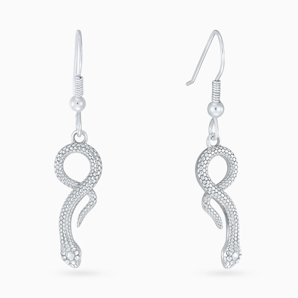 Snake Drop Earrings in Sterling Silver Snake Drop Earrings in Sterling Silver