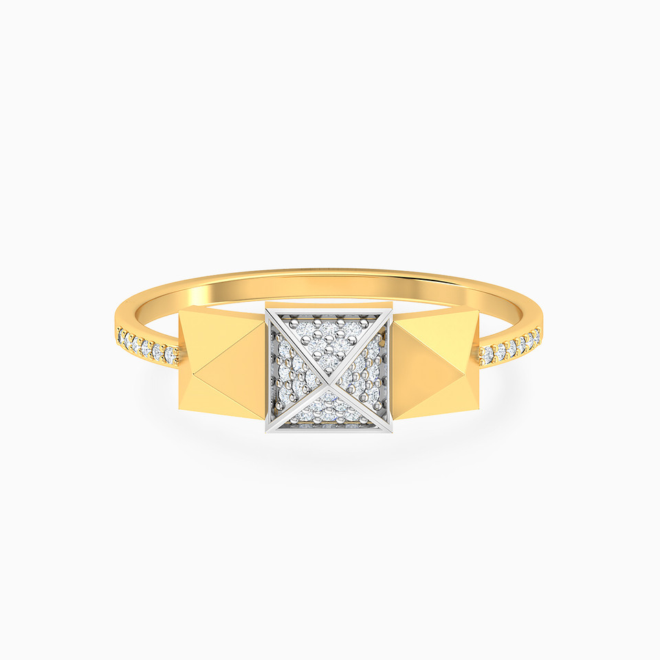 Three Pyramids Diamond Ring 18K Gold Three Pyramids Diamond Ring 18K Gold