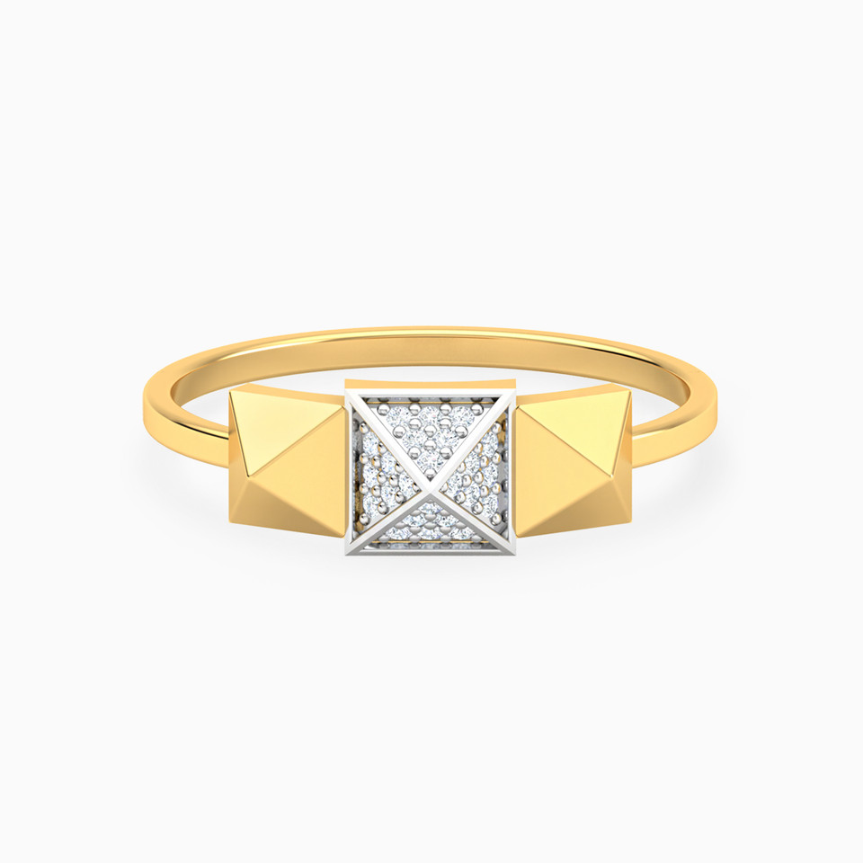 Three Pyramids Diamond Ring 18K Gold Three Pyramids Diamond Ring 18K Gold