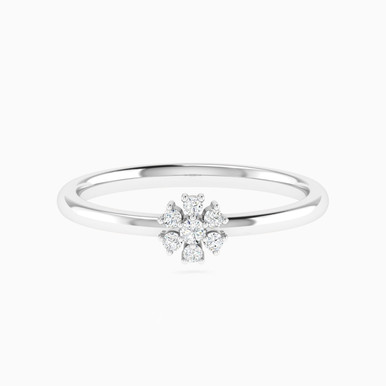 Dandelion Flower Diamond Ring in 18K Gold - RGS250223
