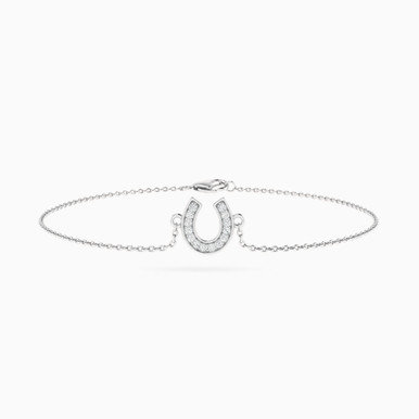 Horseshoe Diamond Chain Bracelet in 18K Gold - BR220063