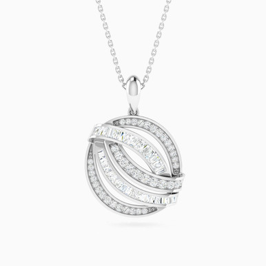 Ball of Thread Diamond Necklace in 18K Gold - COENBR03167P