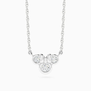 Kids Bow & Circles Diamond Necklace in 18K Gold - NKS250313 Kids Bow & Circles Diamond Necklace in 18K Gold - NKS250313