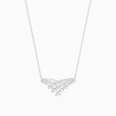 Interlacing Lines Diamond Necklace in 18K Gold - CSPR860