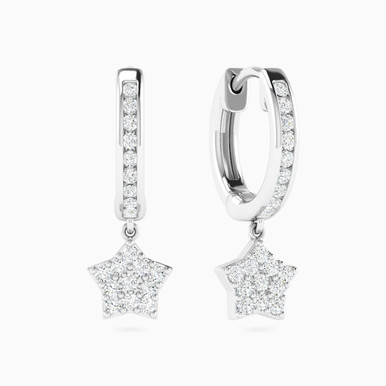 Kids Star Diamond Huggie Earrings in 18K Gold - ER250054 Kids Star Diamond Huggie Earrings in 18K Gold - ER250054