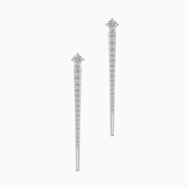 Vertical Line Diamond Drop Earrings in 18K Gold - ER616656 Vertical Line Diamond Drop Earrings in 18K Gold - ER616656