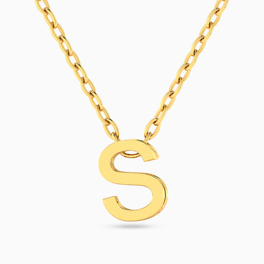 Letter S Necklace in 18K Gold - 21046030087