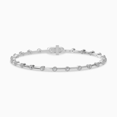 Spaced Round Diamond Bangle in 18K Gold - BR101214